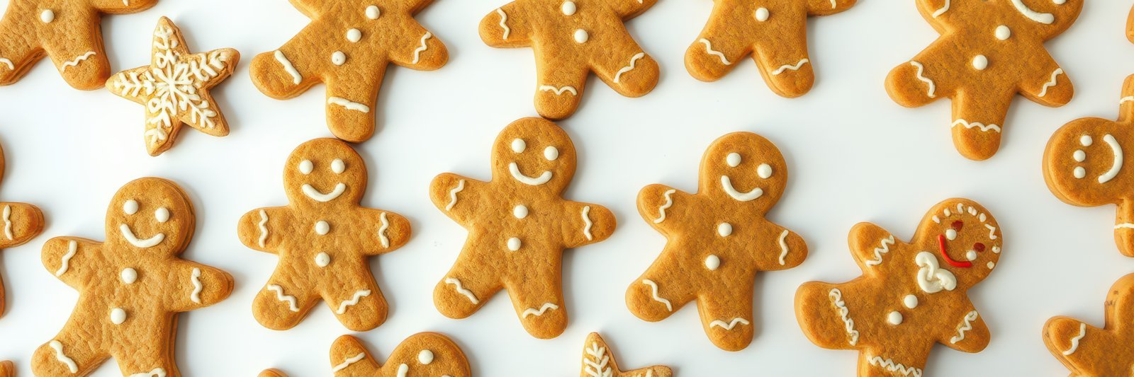 Deliciously crafted gingerbread cookies decorated for festive celebrations in a cheerful arrangement